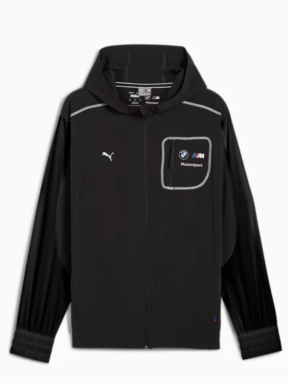 Puma BMW M Motorsport Panelled Full Zip Hooded Windbreaker Jacket